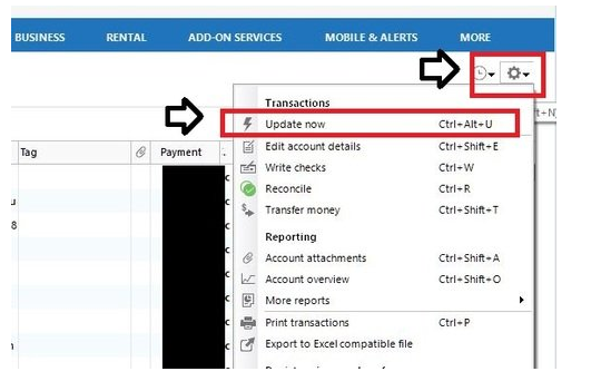 Update Account to Fix Quicken Error cc 501