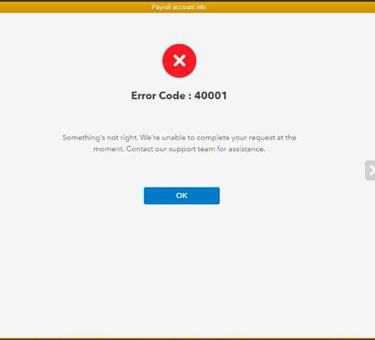 Error Message 40001 in QuickBooks Desktop-  Can't activate direct deposit