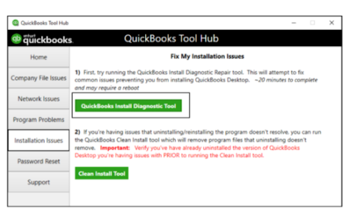Run the QuickBooks Install Diagnostic Tool If QuickBooks setup exe has stopped working