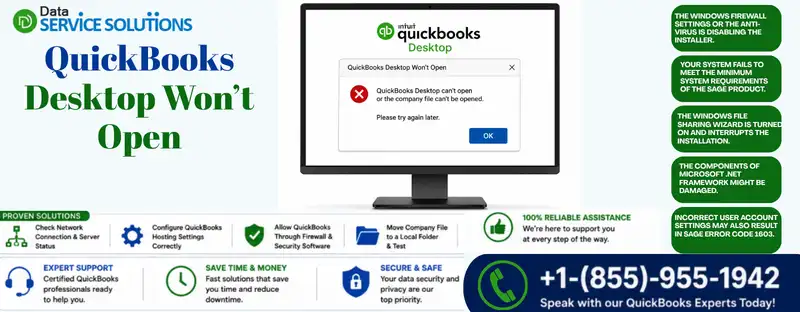 quickbooks desktop won't open