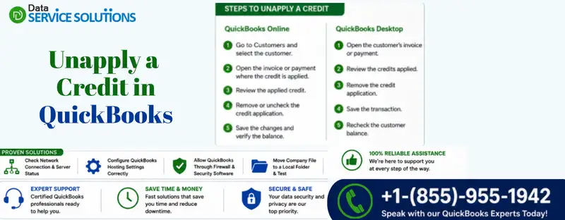 unapply a credit in quickbooks