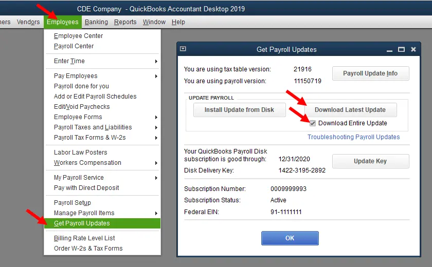 How to download QuickBooks payroll tax tables?