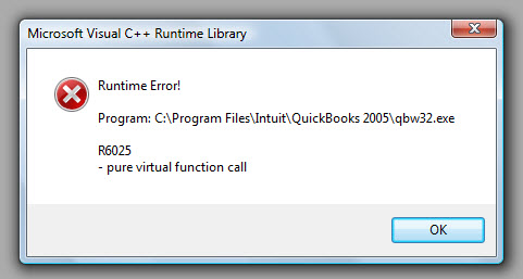 QuickBooks Runtime Error R6025