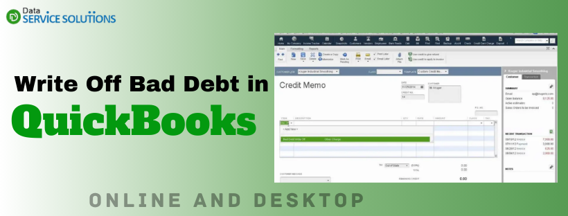 write off bad debt in quickbooks