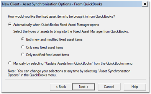 back up fixed asset manager in Quickbooks
