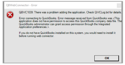 error QBWC1039 in QuickBooks
