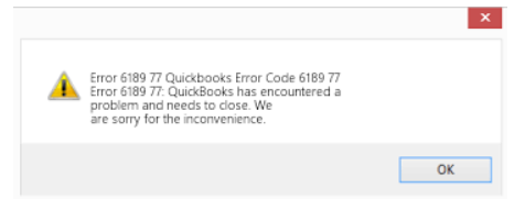 Error 6189 77 in QuickBooks