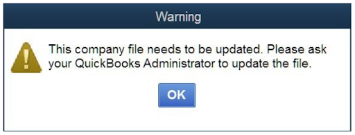 QuickBooks needs to update company file
 
