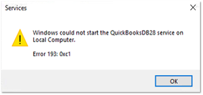 QuickBooks error 193 error message