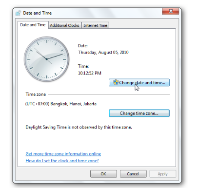 Steps to modify date & time