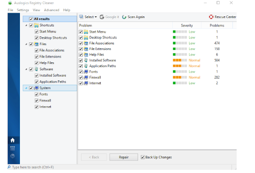 Registry Editor to Change Backup File Extension
