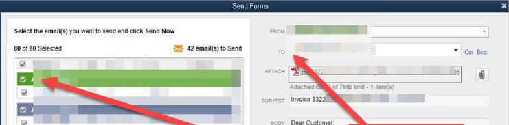 Quickbooks Batch Email Function Not working Screenshot