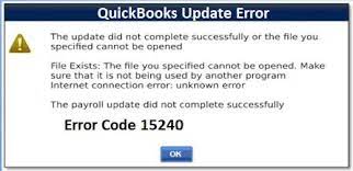 QuickBooks Error 15240 message