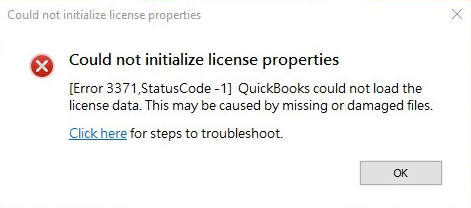 QuickBooks Error 3371, Status Code -1