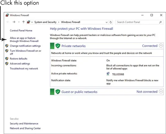 Alter the system’s firewall settings