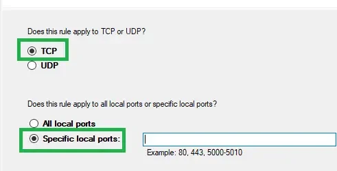 Choose Correct TCP Option