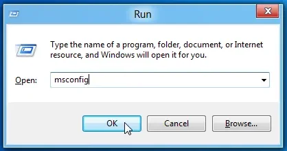 MSConfig in Run Window