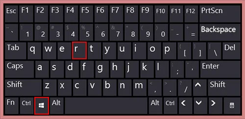 Press Windows+R from Keyboard