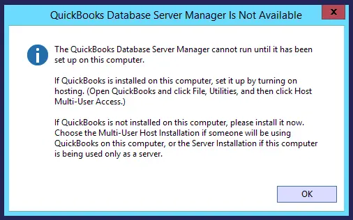 QBDBMgrN not running error 