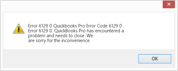 QuickBooks Error Code 6129