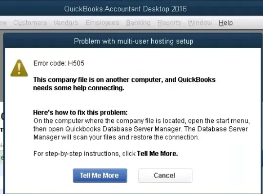 QuickBooks Error H505