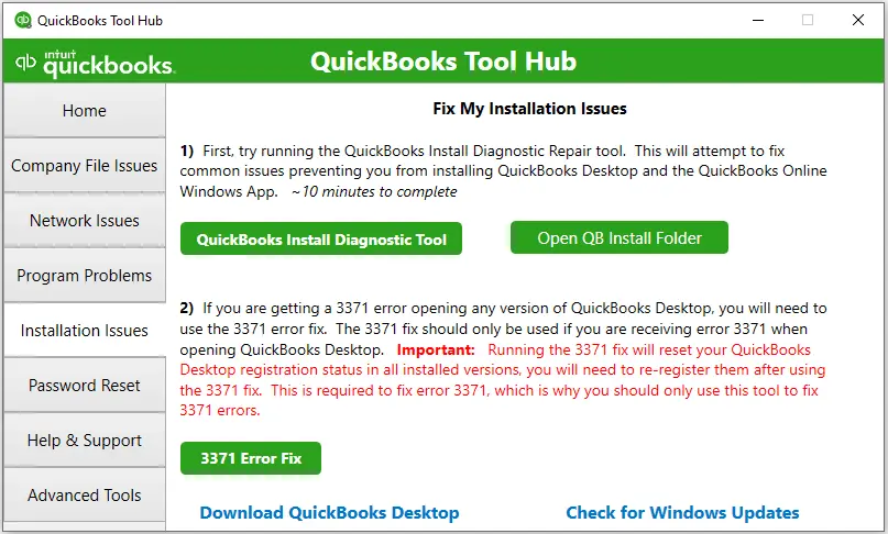 QuickBooks Install Diagnostic Tool 