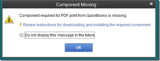 QuickBooks Missing Pdf Component