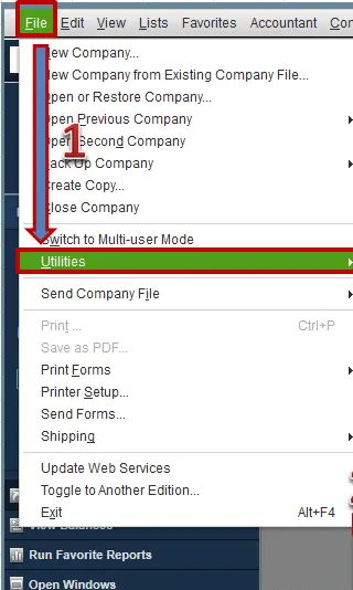 open and click on the file menu and select the utilities tab