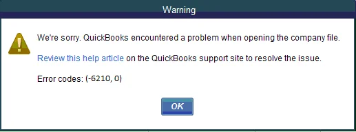 Quickbooks Error 6210