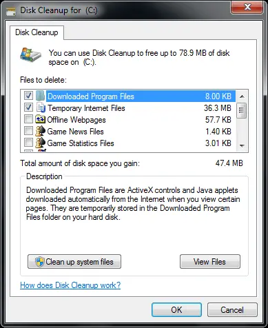 Run Disk Cleanup