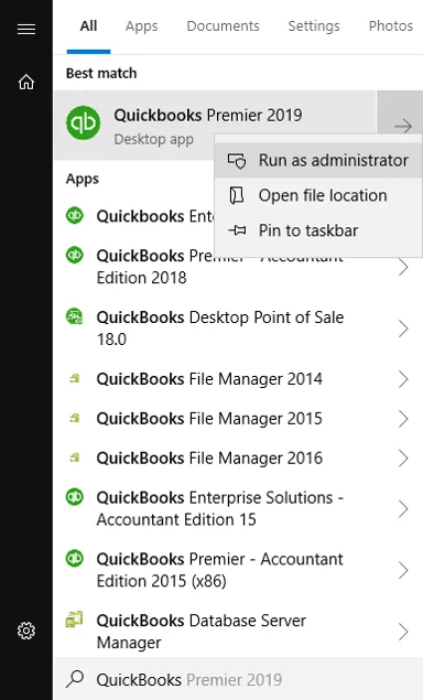 Run QuickBooks as administrator
