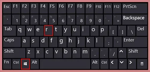 Run dialog box Press Win + R keys