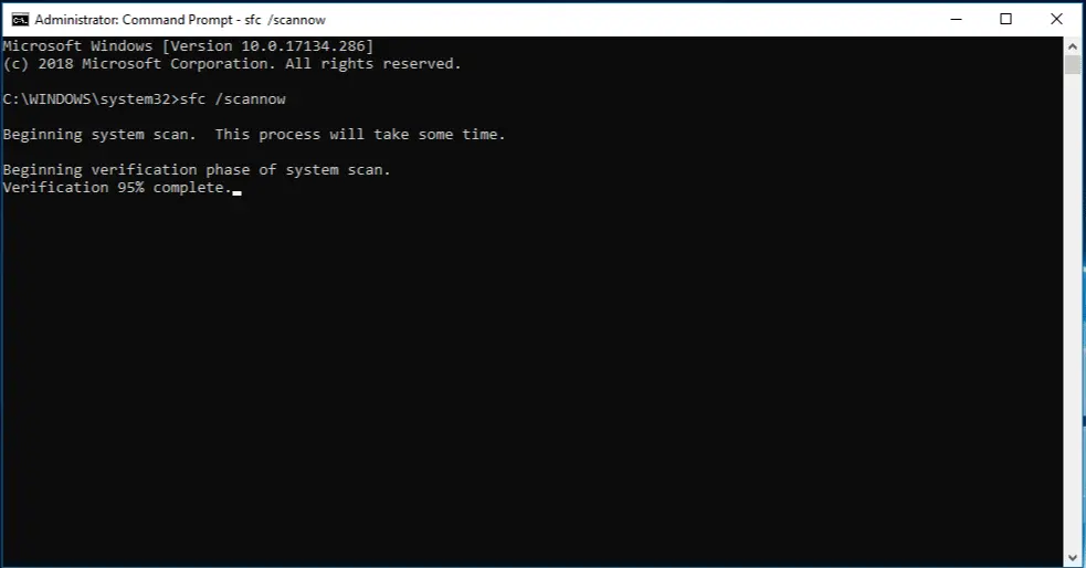 Type SFC/Scannow in Command Prompt