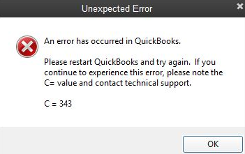 quickbooks error c 343