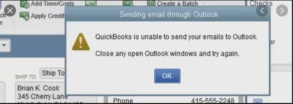 quickbooks outlook is not responding