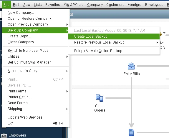 Backup of the Company File and Payroll Data