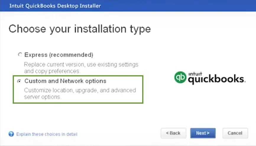 Choose Installation Type