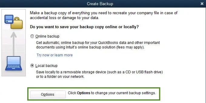 Create a backup for your Company File