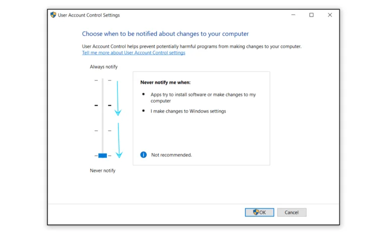 Windows User Account Control Settings