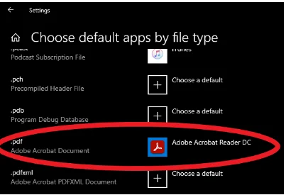 Choose Default Apps by File Type