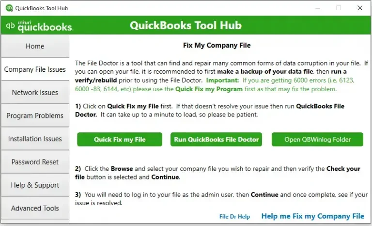 Fix Company File Issues 