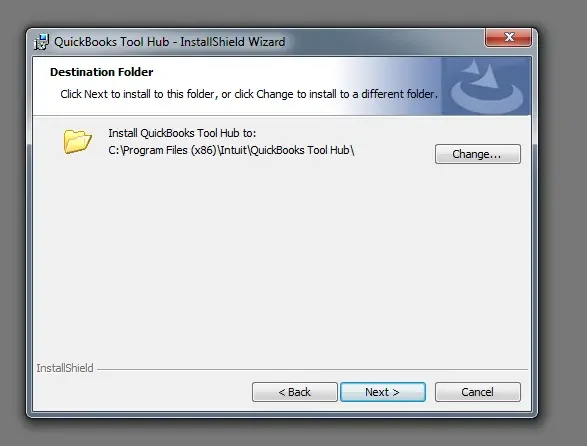 Install QuickBooks Tool Hub - Destination Folder 