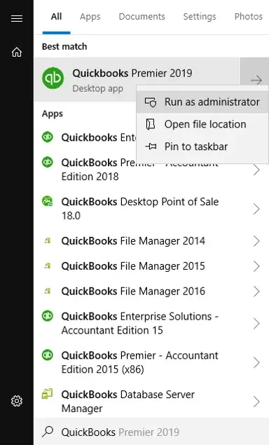 Run QuickBooks as Administrator