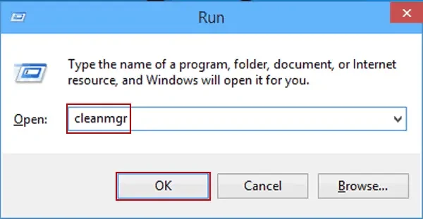 Run window (cleanmgr)