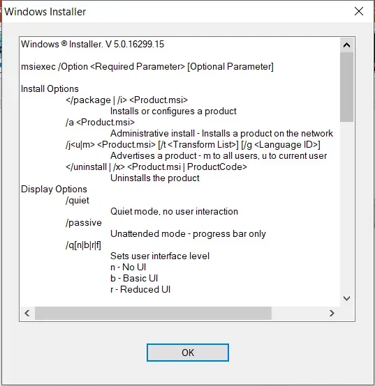 Update Windows Installer