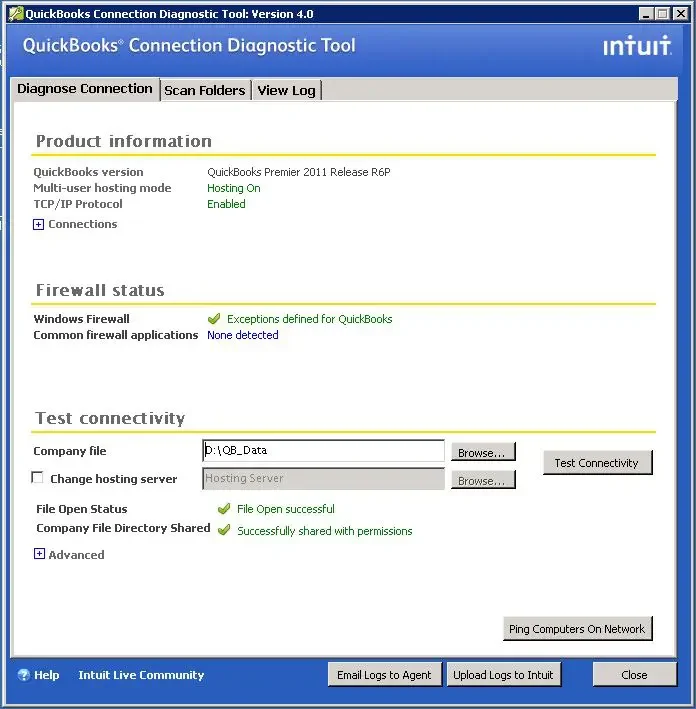 QuickBooks Connection Diagnostic Tool