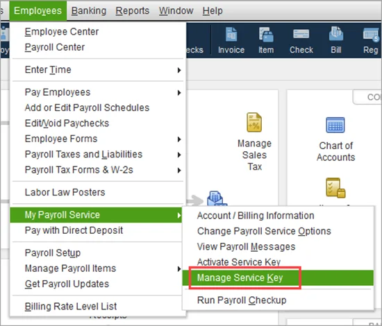 Check the Payroll Service Key in QB to fix the QuickBooks Error 15270
