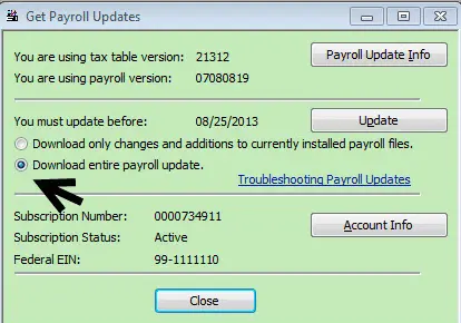 Download Entire Payroll Update