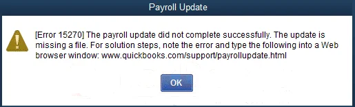 Error Mesage for QuickBooks Error 15270 