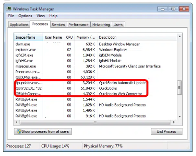 Terminate the Processes Related to QuickBooks